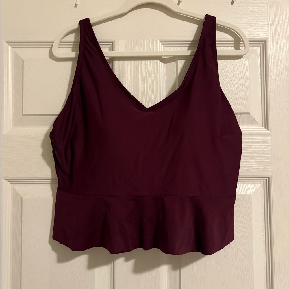 Plum Peplum Swim Top
